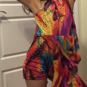 girls acro rainbow dance costume